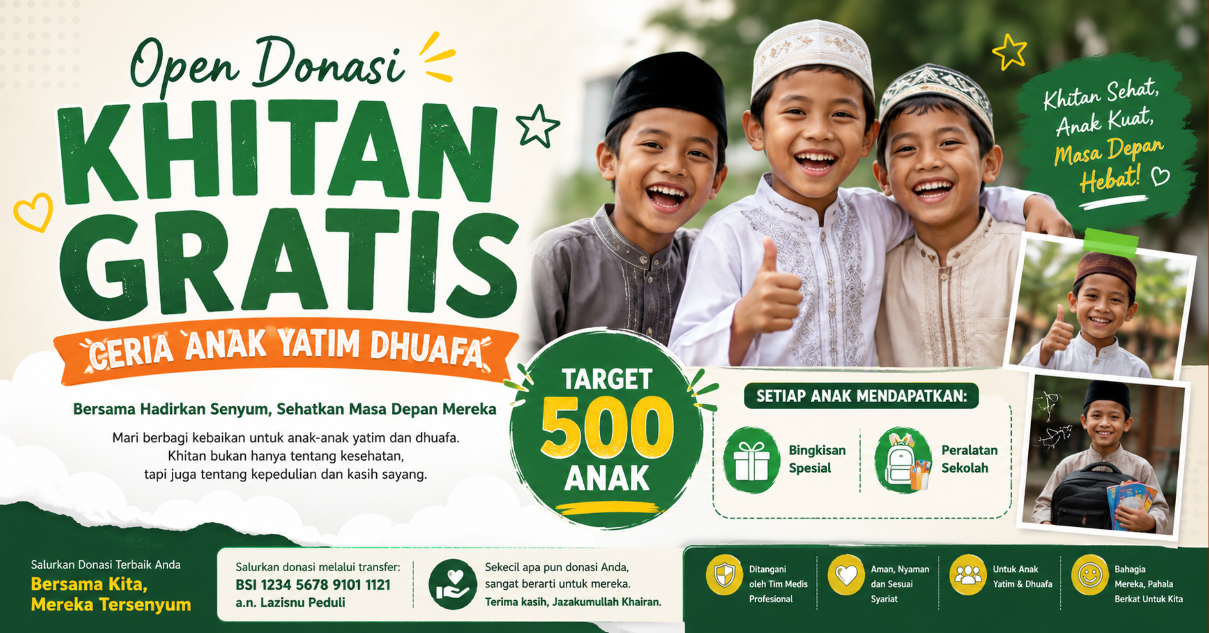 Sunatan Gratis Ceria untuk 500 Anak Yatim dan Dhuafa